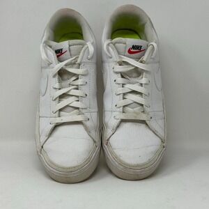 Nike Court Legacy White Tumbled Leather Low Top Sneakers Womens 8 Minimalist